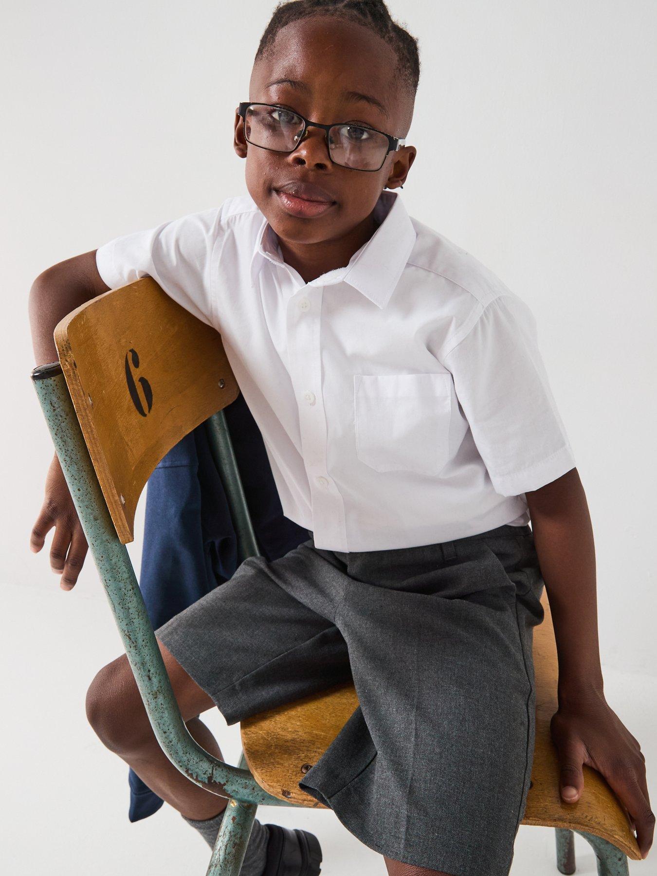 Image 6 of 6 of The Very Collection Boys 3 Pack Slim Fit Easy-Iron School Shirts - White