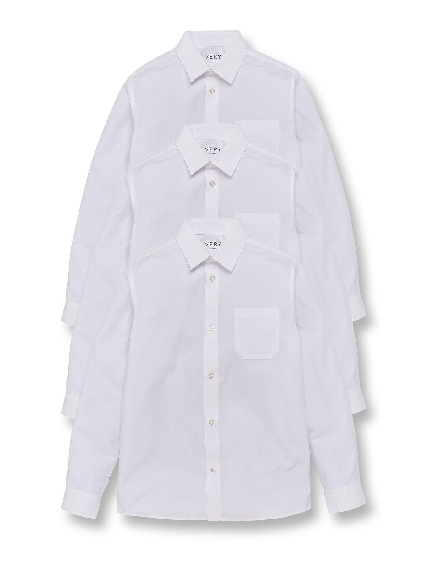 Image 2 of 6 of The Very Collection Boys 3 Pack Slim Fit Easy-Iron Shirts - White