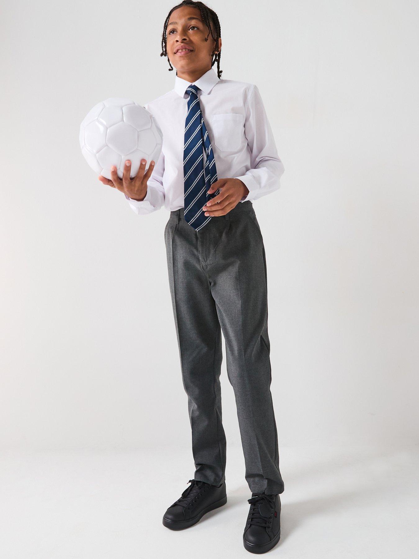 Image 6 of 6 of The Very Collection Boys 3 Pack Slim Fit Easy-Iron Shirts - White