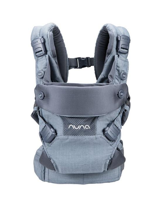 front image of nuna-cudl-softened-baby-carrier-denim