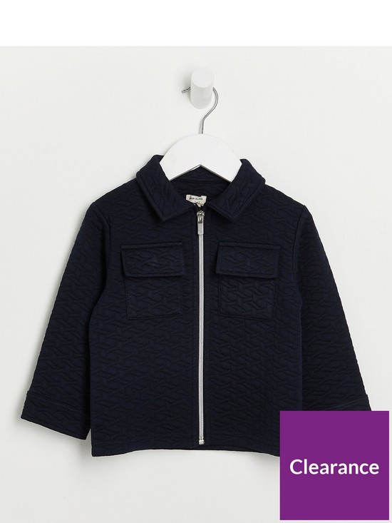 front image of river-island-mini-mini-boys-quilted-shacket-navy