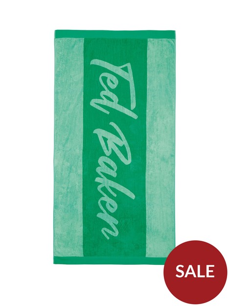 ted-baker-branded-beach-towel--nbspgreen