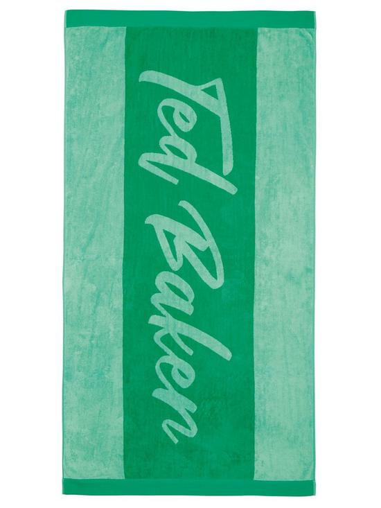 stillFront image of ted-baker-branded-beach-towel--nbspgreen