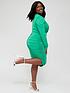  image of ax-paris-curve-wrap-top-fitted-dress-greennbsp