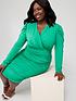  image of ax-paris-curve-wrap-top-fitted-dress-greennbsp