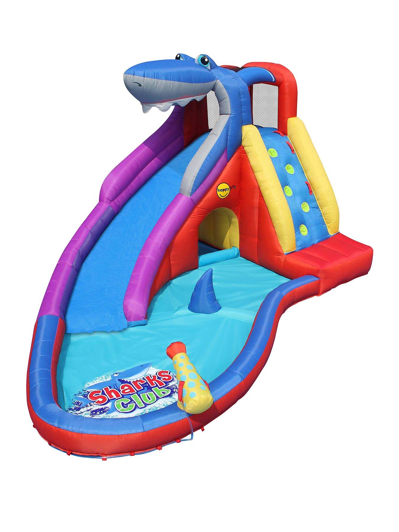 Image 1 of 8 of Happy Hop Sharks Club Inflatable Water Slide