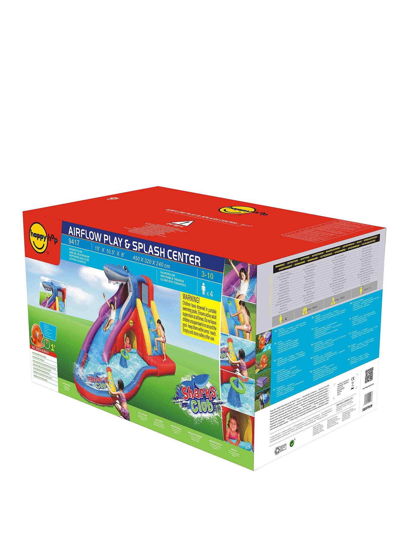 Image 2 of 8 of Happy Hop Sharks Club Inflatable Water Slide