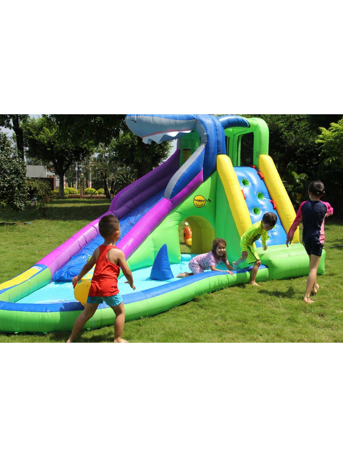 Image 5 of 8 of Happy Hop Sharks Club Inflatable Water Slide