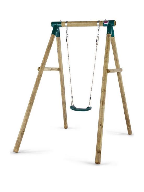 front image of plum-bush-baby-wooden-swing-set