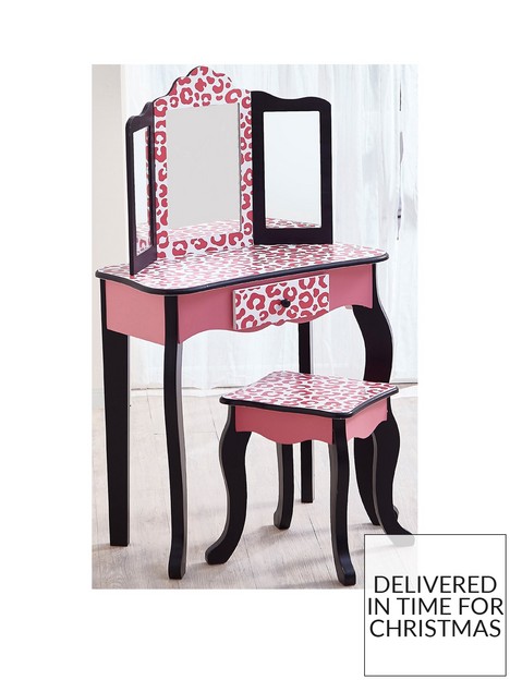 teamson-kids-fantasy-fields-leopard-print-vanity-table-stool-and-mirrornbspset