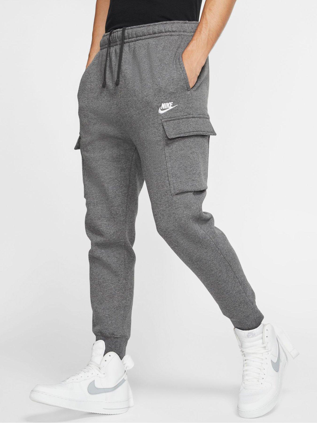 Nike NSW Club Fleece Cargo Joggers - Grey/White | littlewoods.com