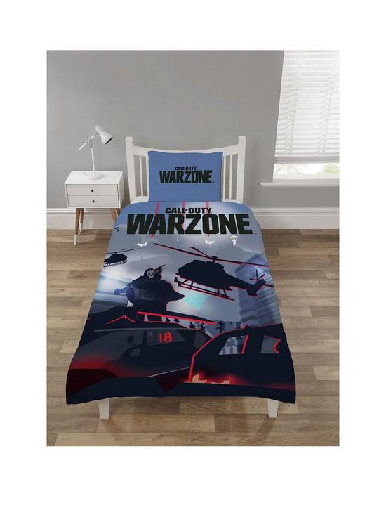 front image of call-of-duty-warzone-single-duvet-cover-set-multi