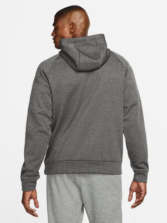 stillFront image of nike-train-therma-pullover-hoodie-greyblack
