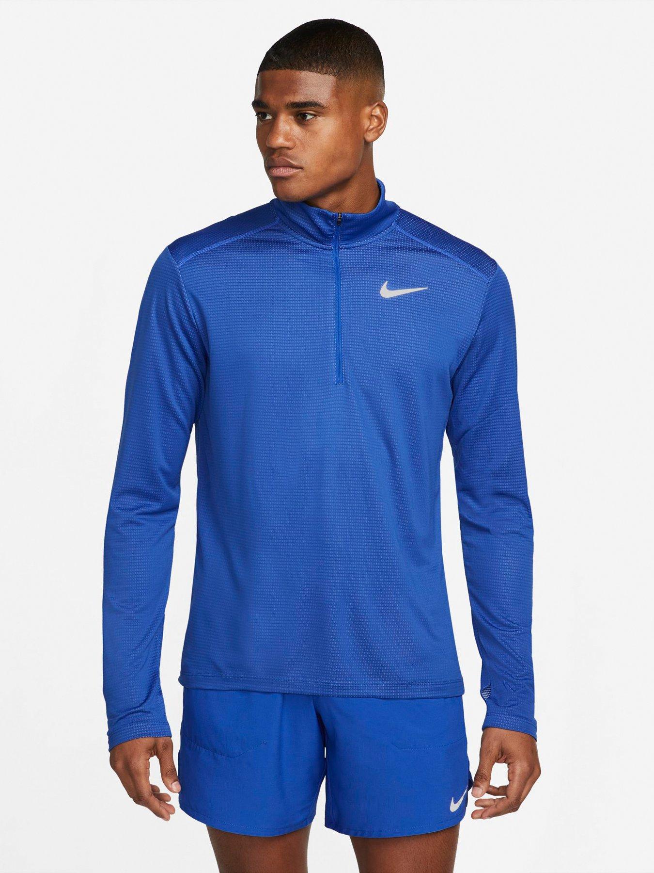 Nike Run Dri-FIT Pacer Top 1/2 Zip Top - Blue/Grey | littlewoods.com