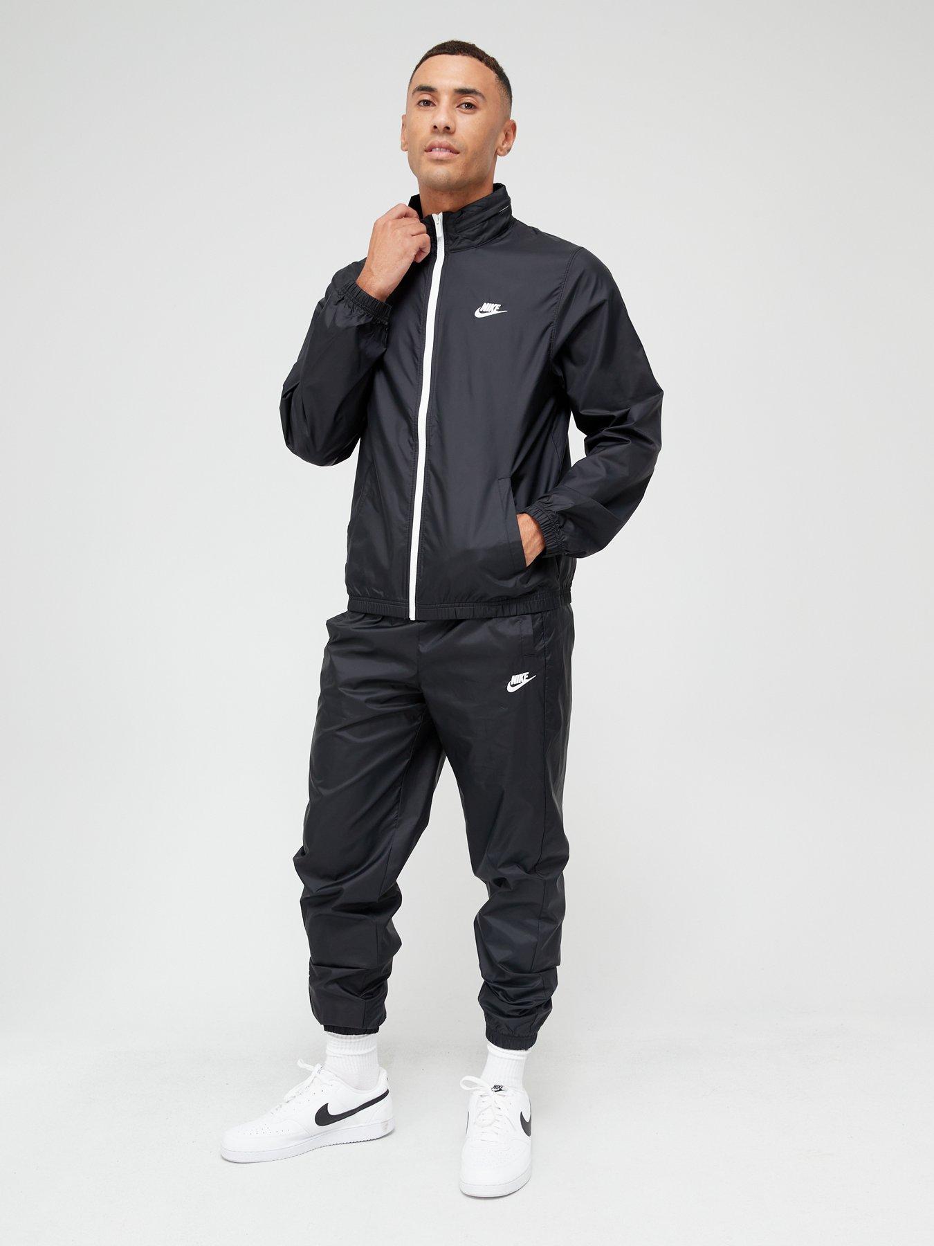 Nike NSW Lined Woven Tracksuit - Black/White | littlewoods.com