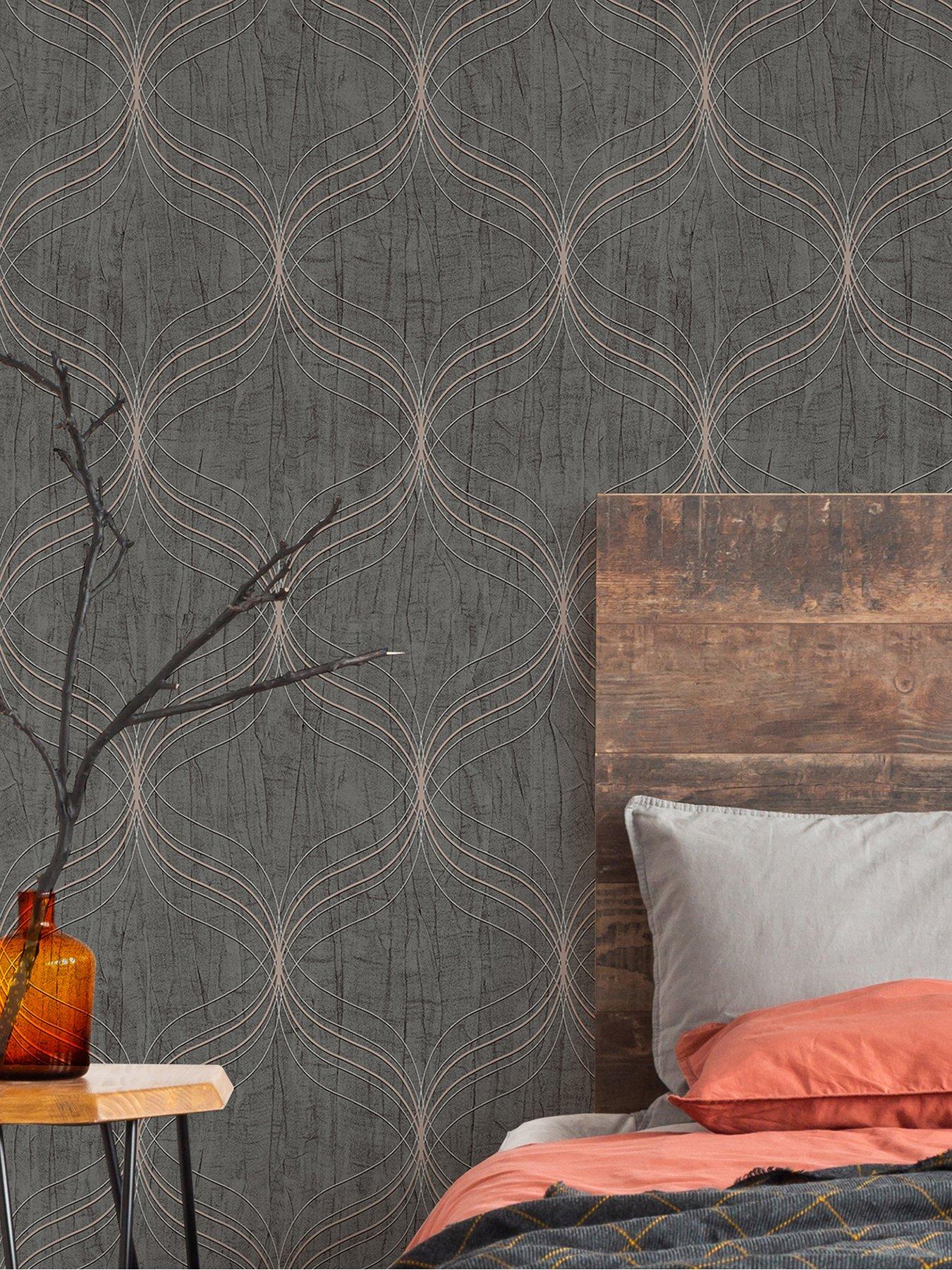 Boutique Optical Geo Grey Wallpaper
