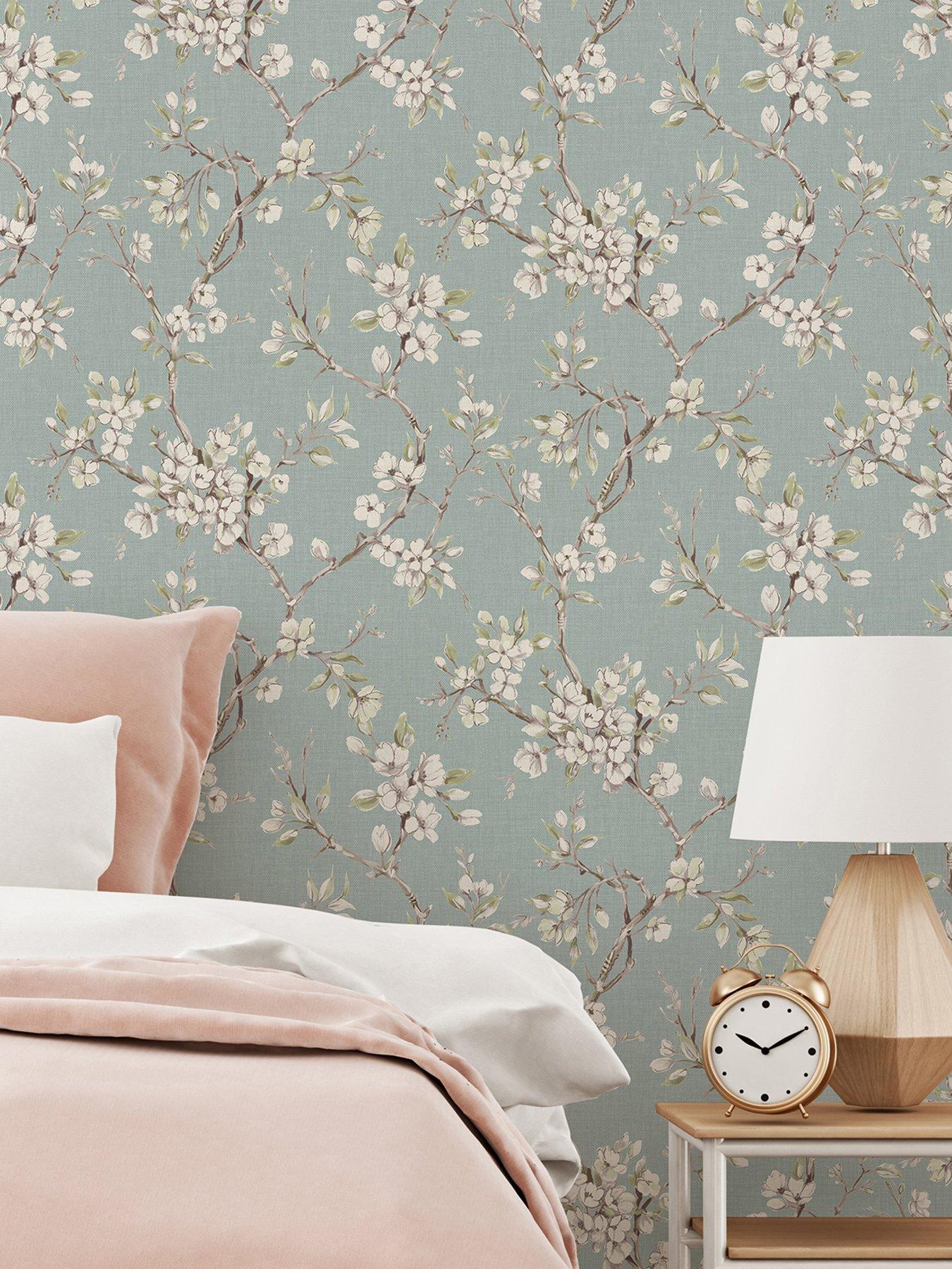 Boutique Eliza Duck Egg Wallpaper | littlewoods.com