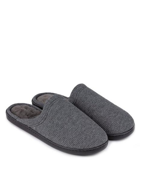 totes-waffle-mule-with-360-comfort-amp-pillowstep-slipper-dark-grey
