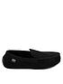  image of totes-machine-stitched-suedette-moccasin-with-pillowstep-slipper-black