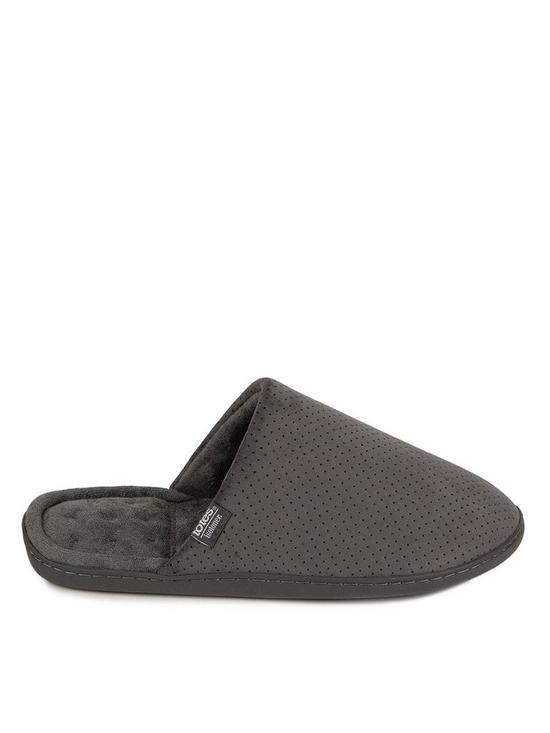 stillFront image of totes-mens-airtex-suedette-mule-slippers-with-360-comfort-amp-pillowstepnbsp--grey