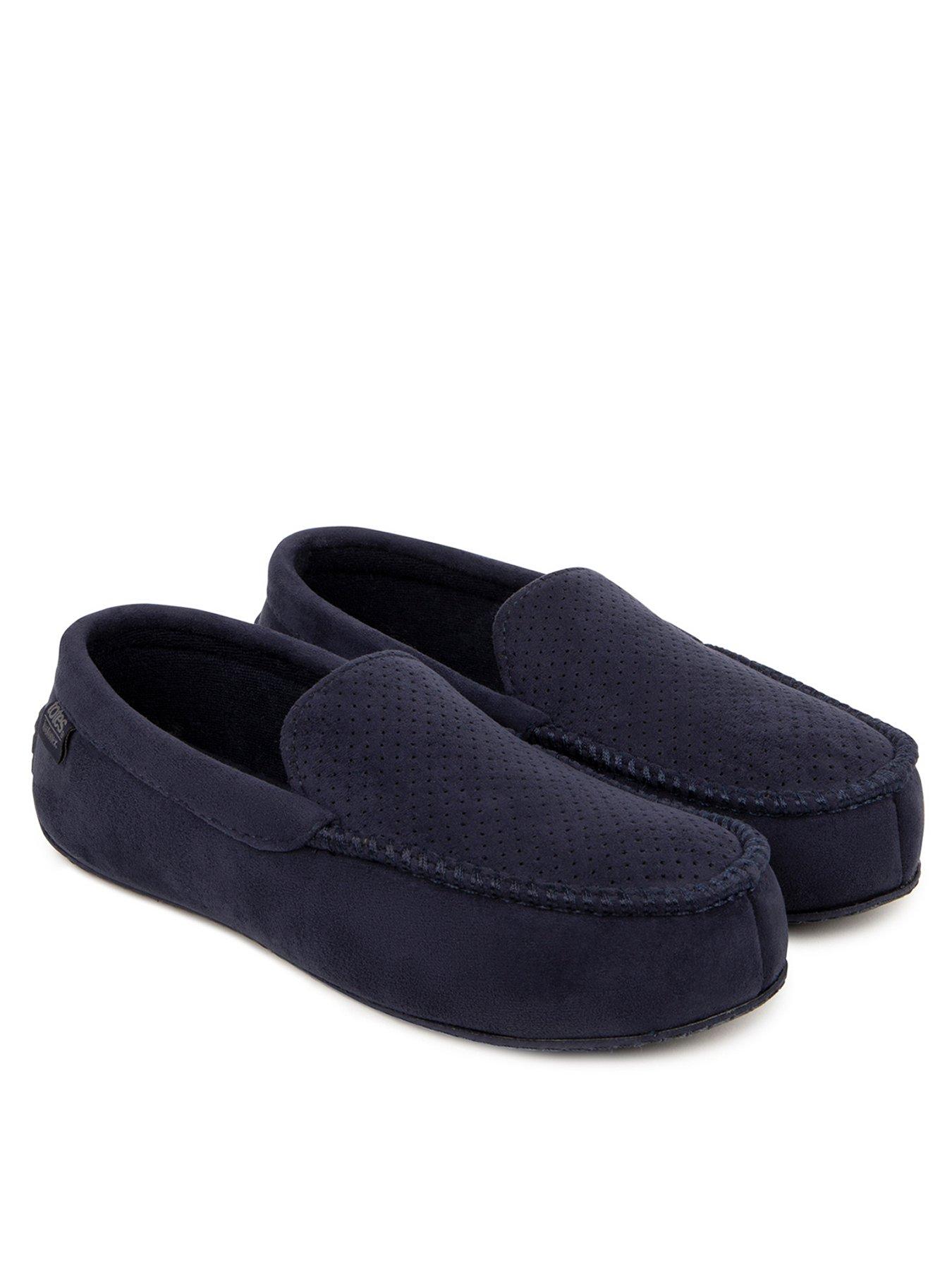 Totes grey discount suede moccasin slippers