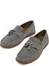  image of schuh-rich-suede-square-toe-loafer-grey