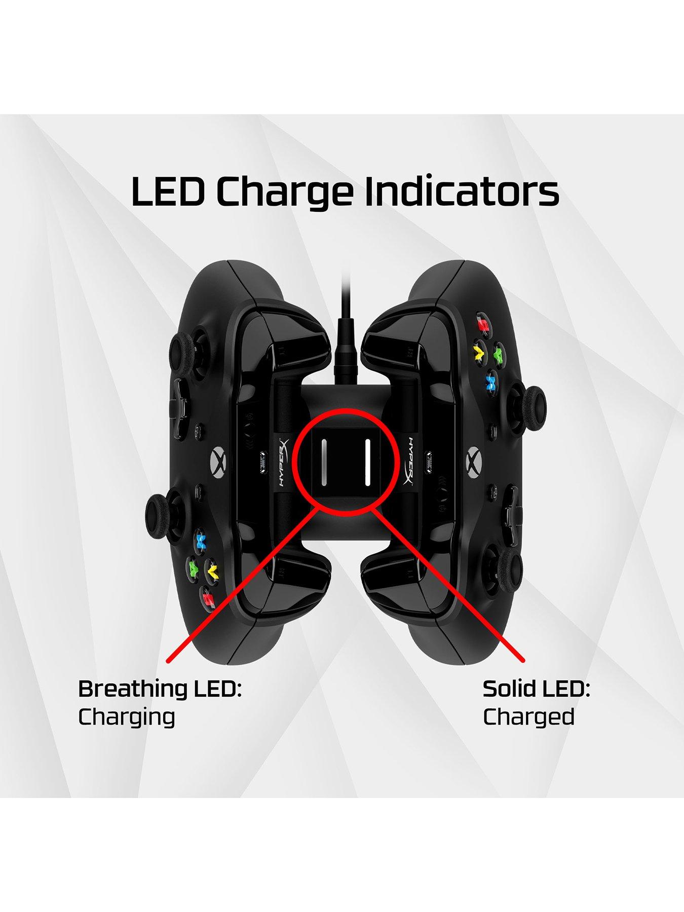  image of hyperx-chargeplay-duo-controller-charging-station-supports-xbox-series-xs-xbox-one-wireless-controllers-nbspincludes-2-rechargeable-battery-packs-amp-additional-battery-doors