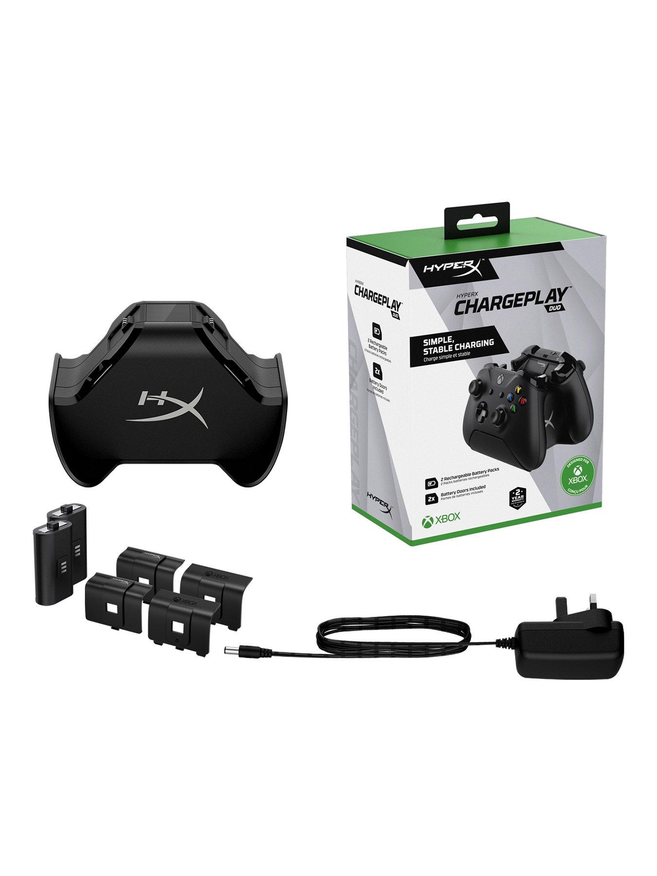 image of hyperx-chargeplay-duo-controller-charging-station-supports-xbox-series-xs-xbox-one-wireless-controllers-nbspincludes-2-rechargeable-battery-packs-amp-additional-battery-doors