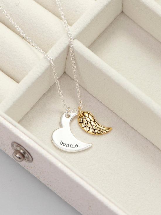 stillFront image of treat-republic-personalised-silver-heart-and-wing-necklace
