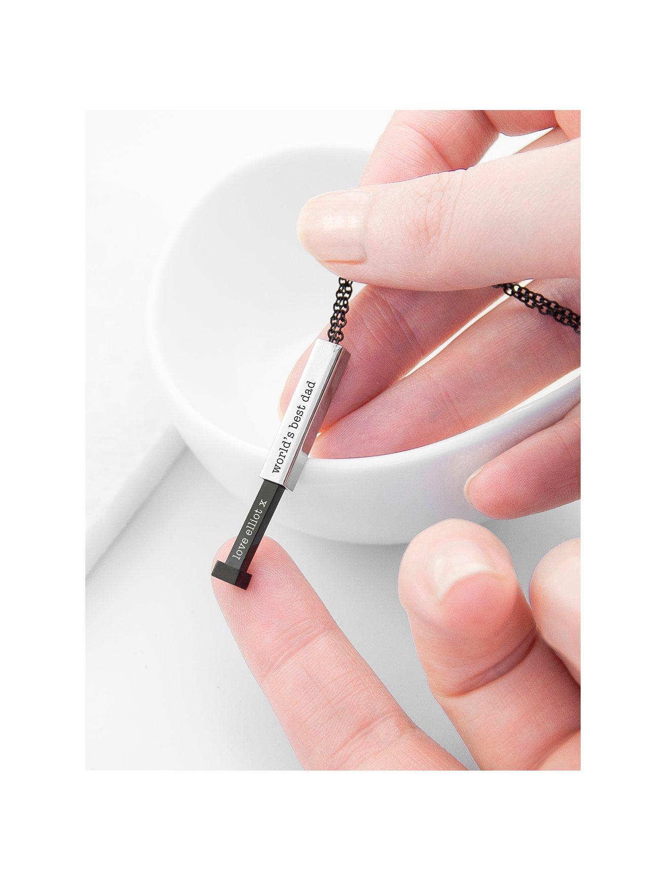 Treat Republic Personalised Hidden Message Capsule Necklace - Black