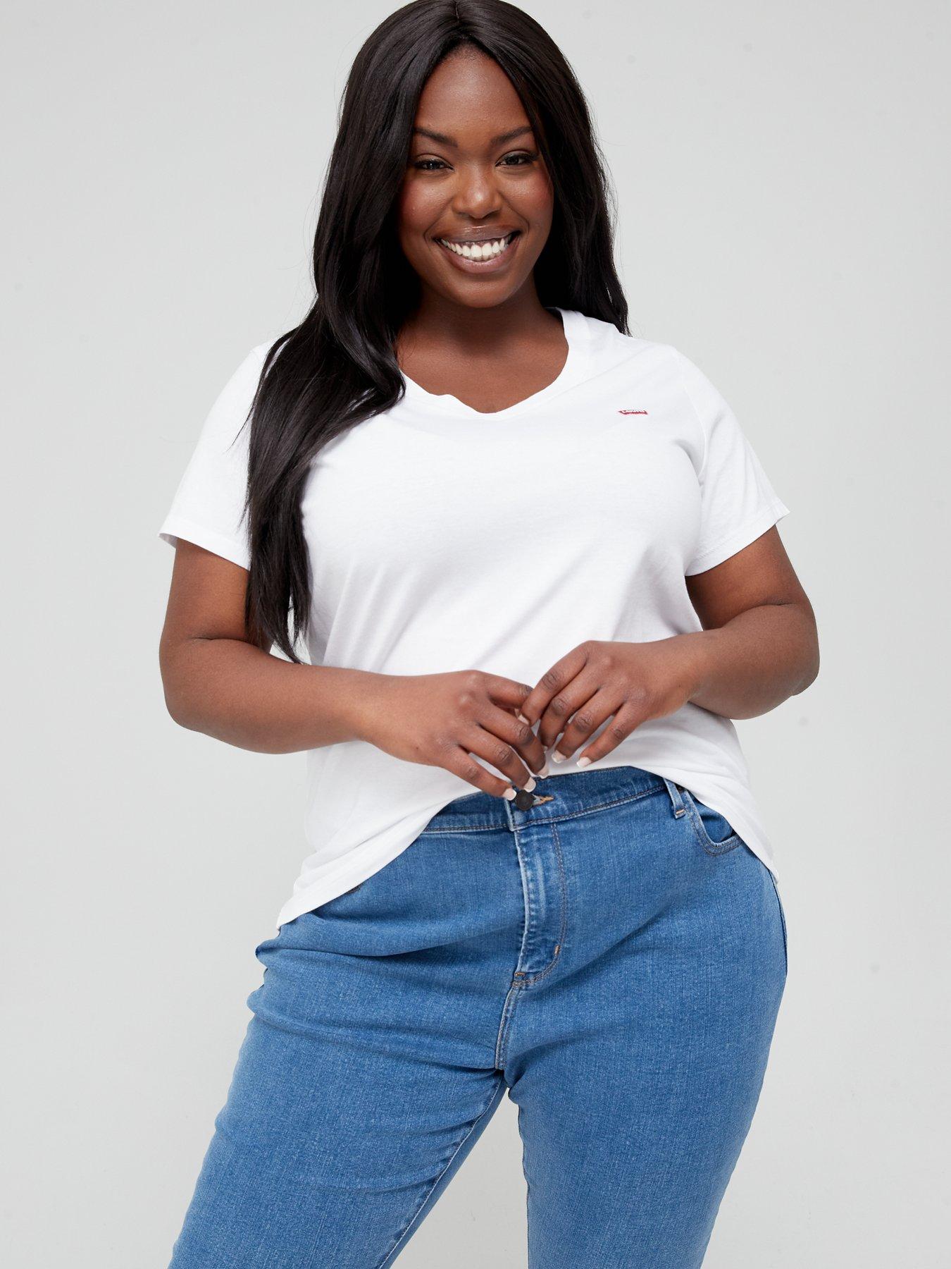 Levi's Plus V-neck T-shirt (plus Size) - White +