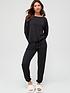  image of v-by-very-off-the-shoulder-slouchy-pyjamas-black