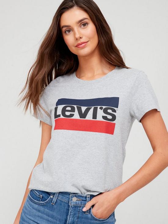 front image of levis-sportswear-logo-perfect-tee-grey