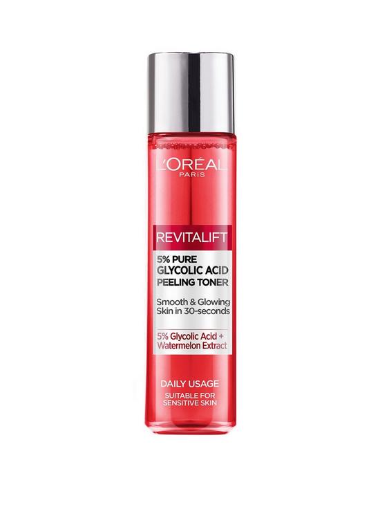 front image of loreal-paris-revitaliftnbsp5-glycolic-acid-peeling-toner--nbspfor-smooth-and-glowing-skin-180ml