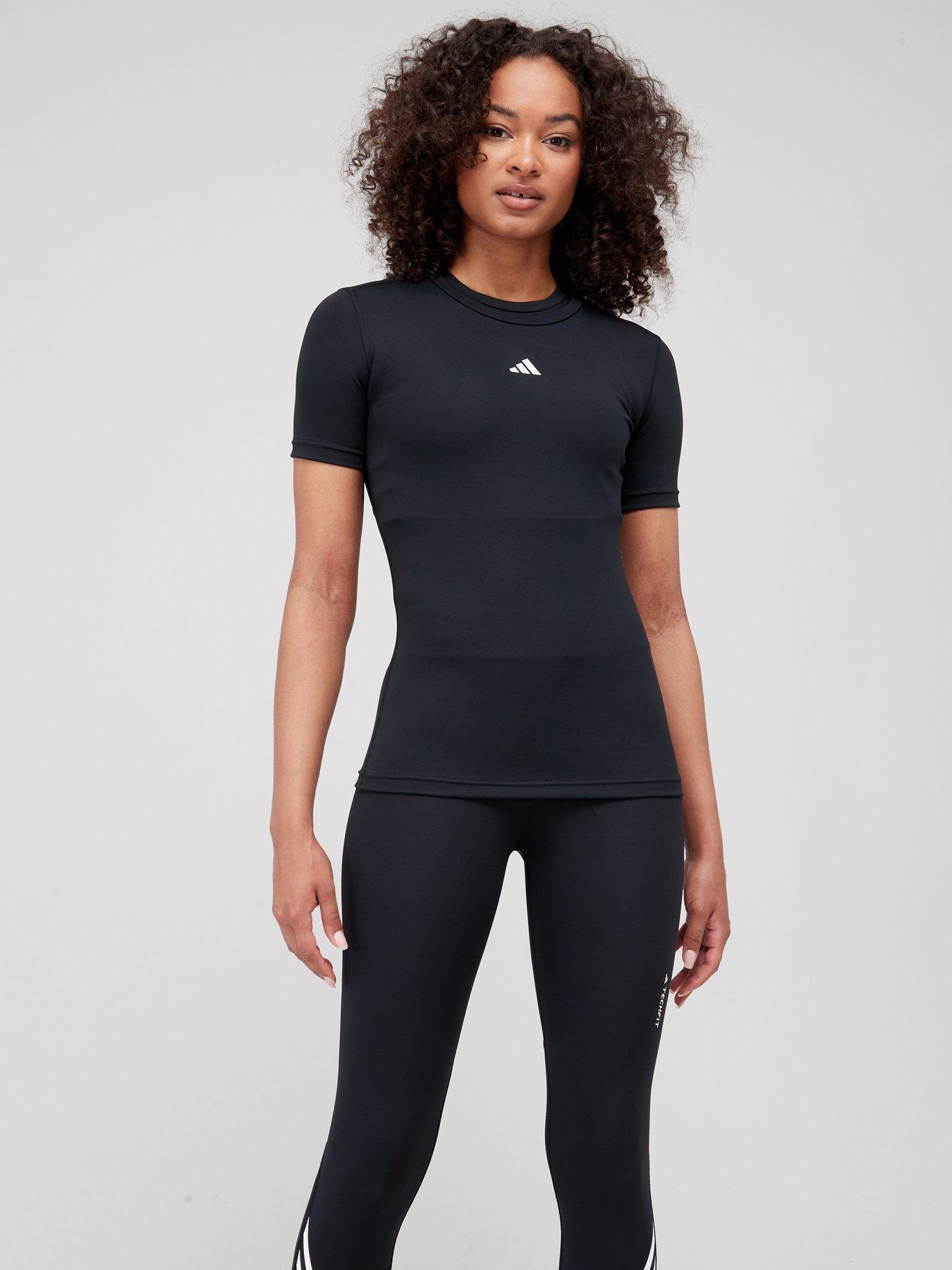 adidas Women's Performance Techfit Training T-shirt - BLACK/WHITE
