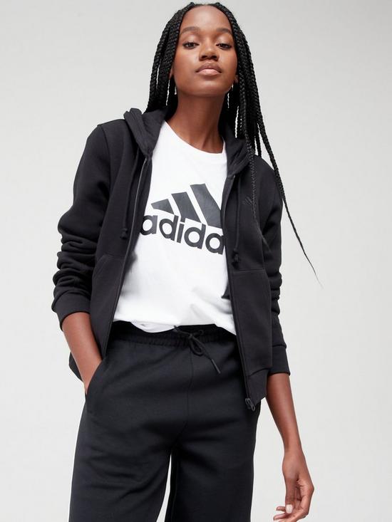 front image of adidas-all-sznnbspfull-zip-hoodie-black