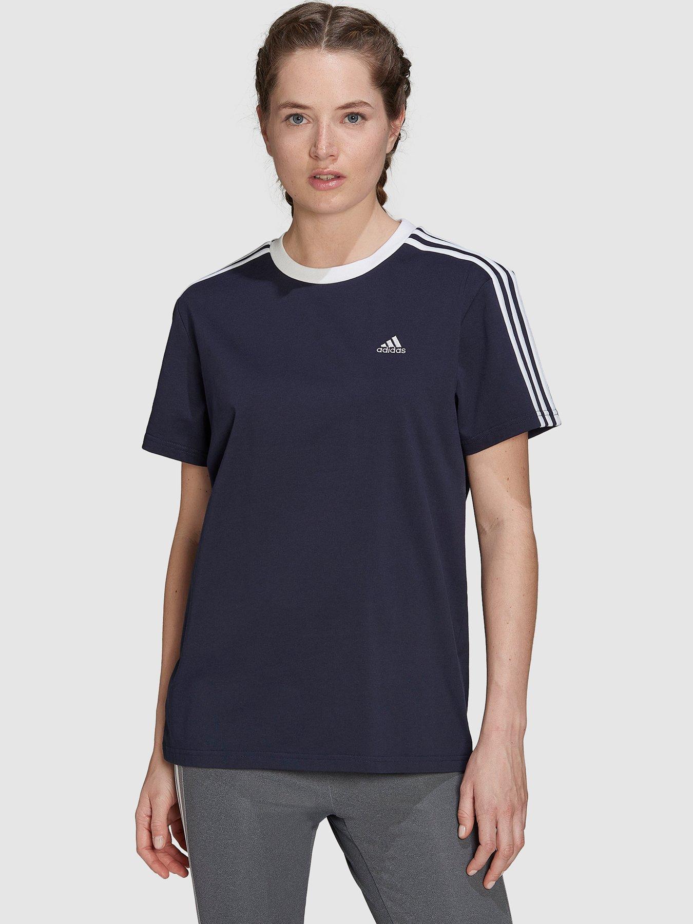 Image 1 of 4 of adidas Sportswear Essentials 3-stripes T-shirt - Navy