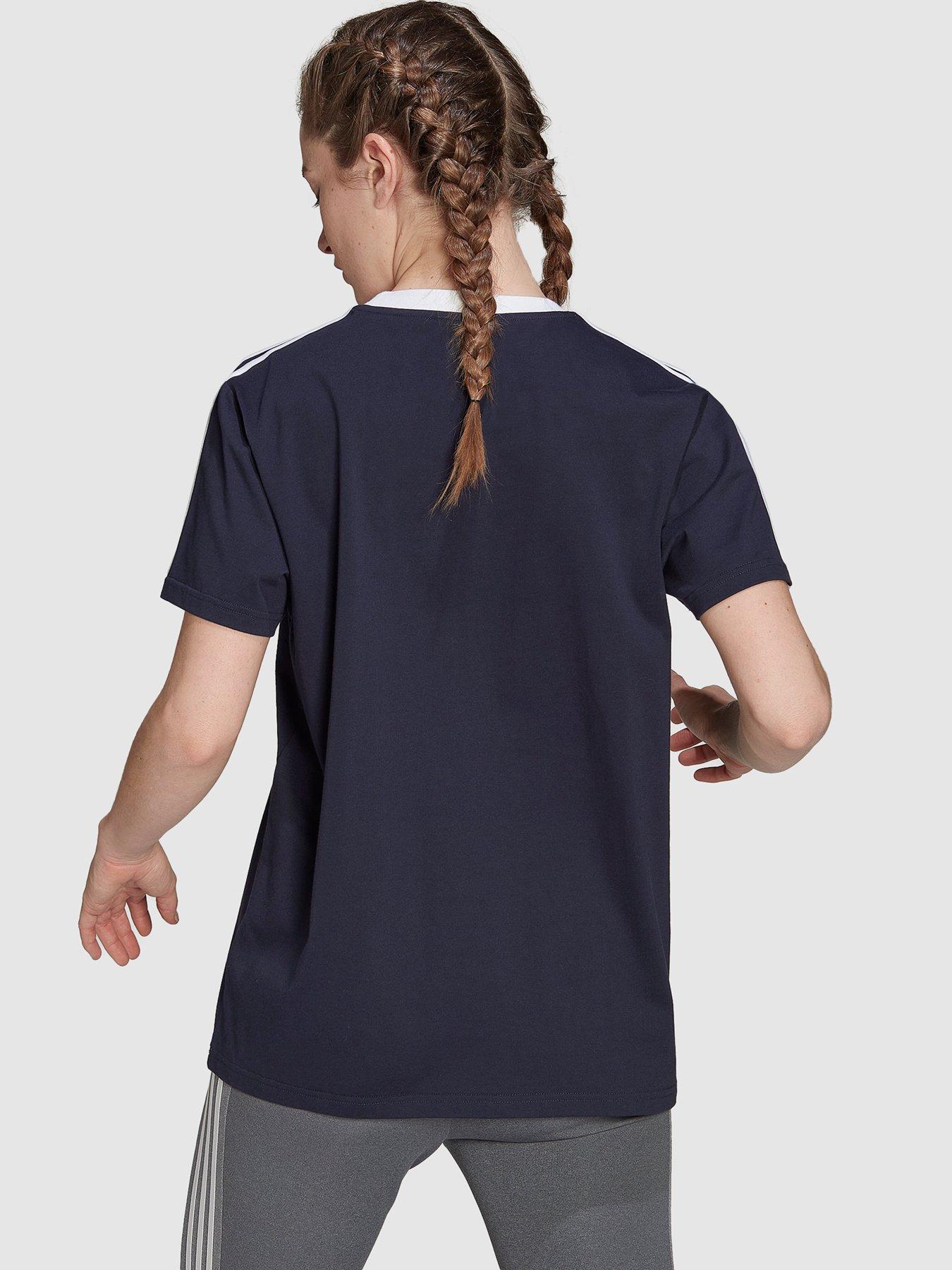 Image 2 of 4 of adidas Sportswear Essentials 3-stripes T-shirt - Navy