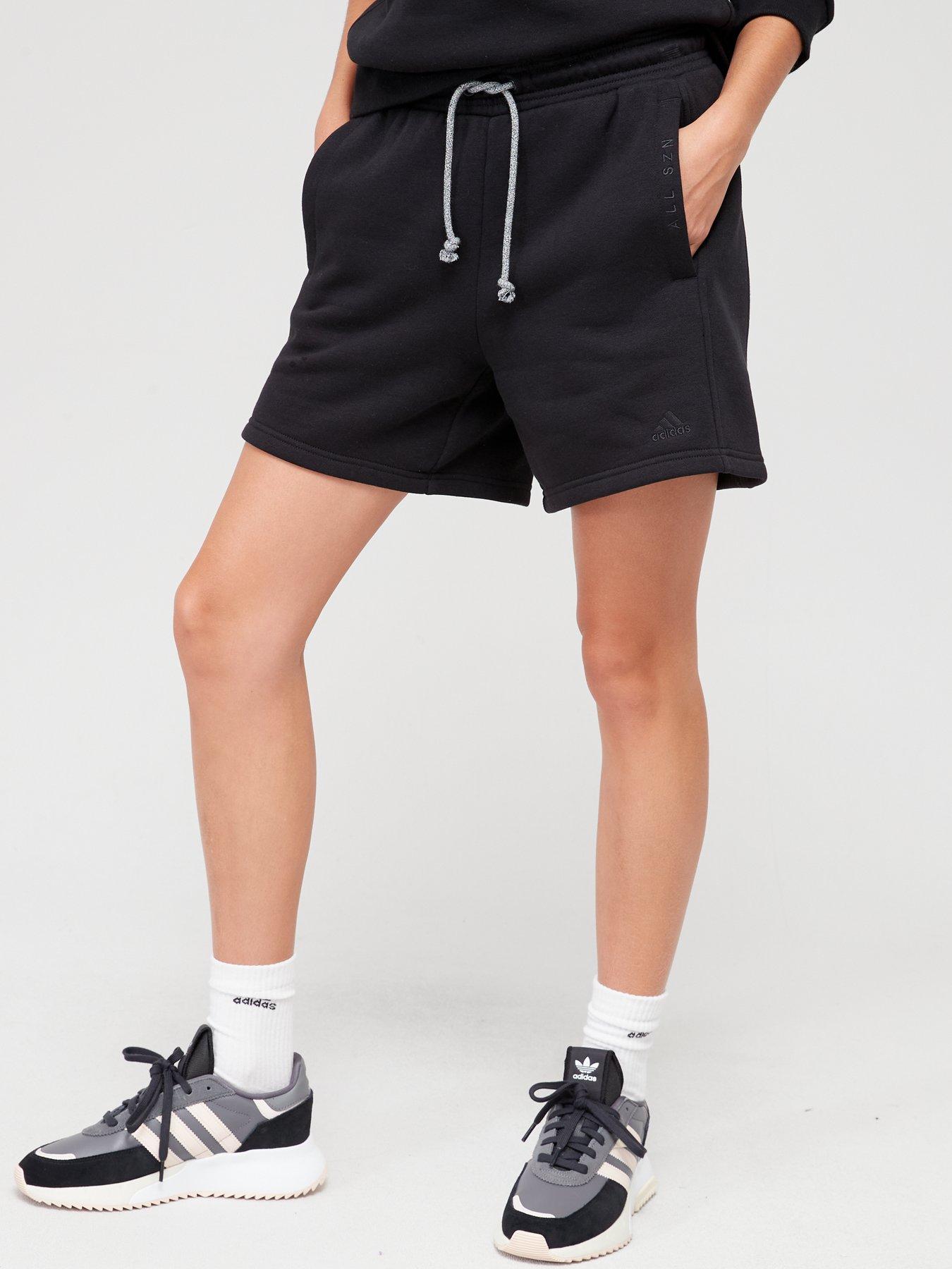 Black adidas sweat discount shorts