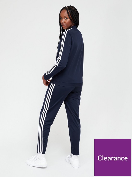 stillFront image of adidas-sportswear-essentials-3-stripes-tracksuit-navy