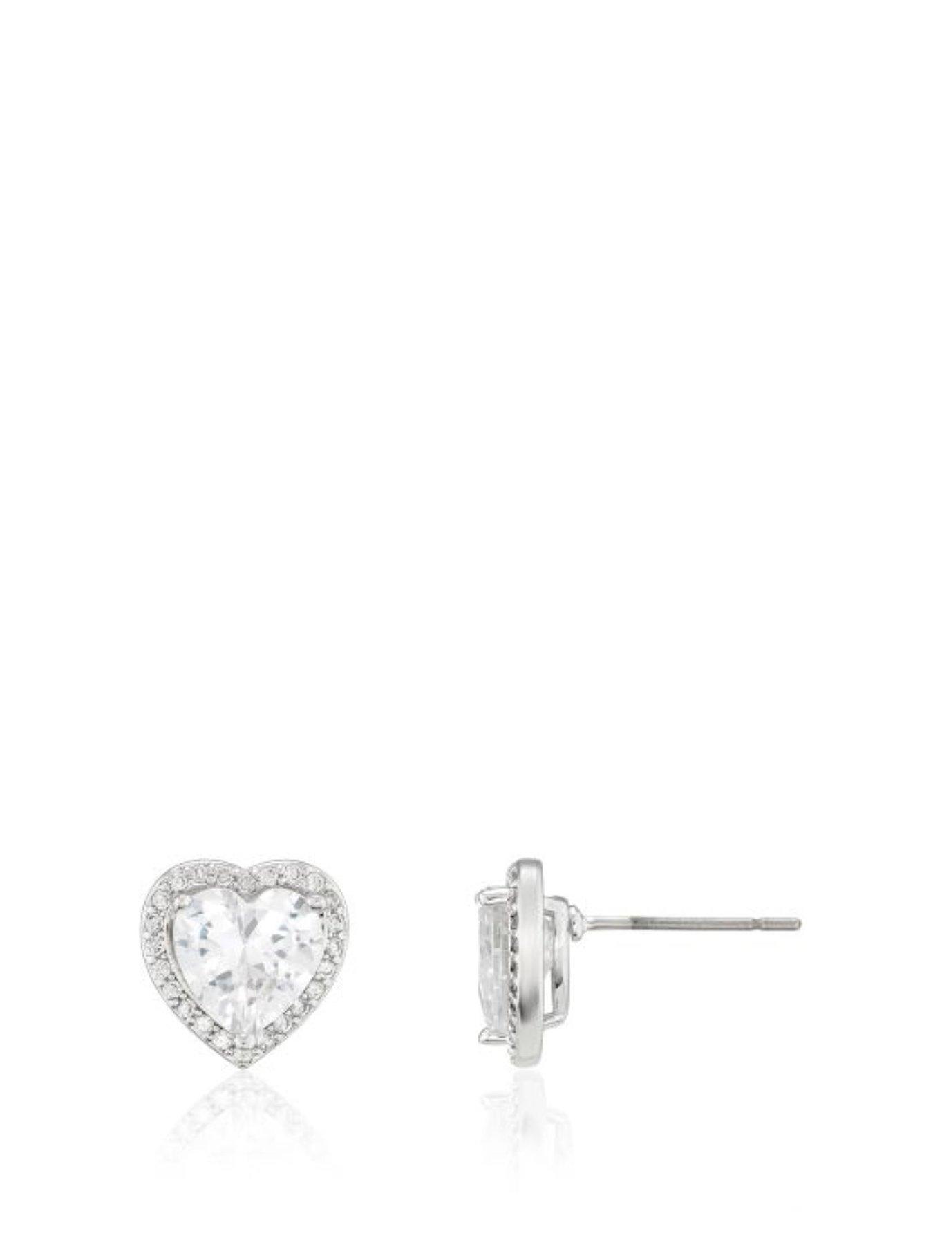 undefined The Carat Collection - Clear Sparkle Heart Stud Earrings