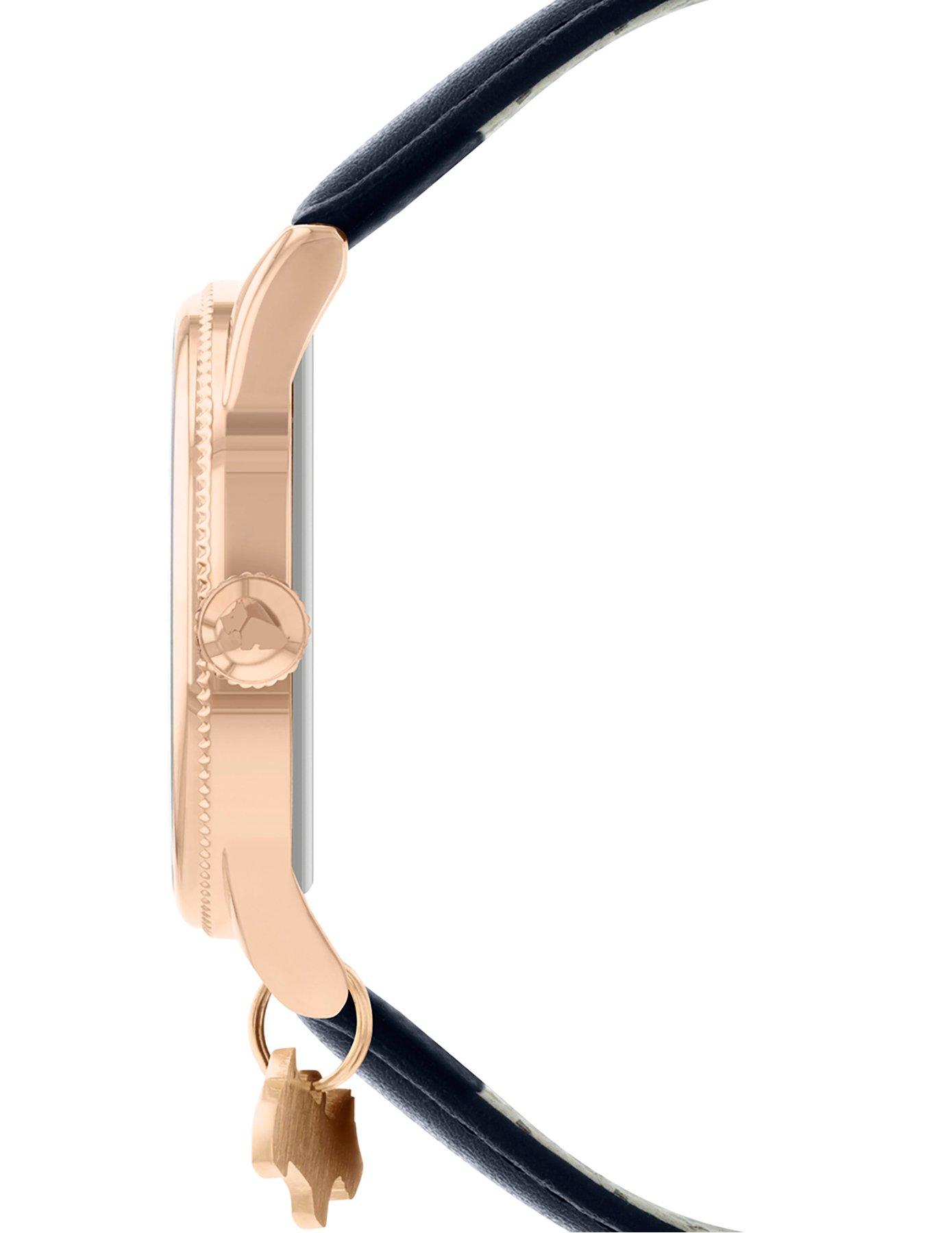 Radley Ladies Rose Gold Plated Coin Edge Bezel Ink Strap Watch 
