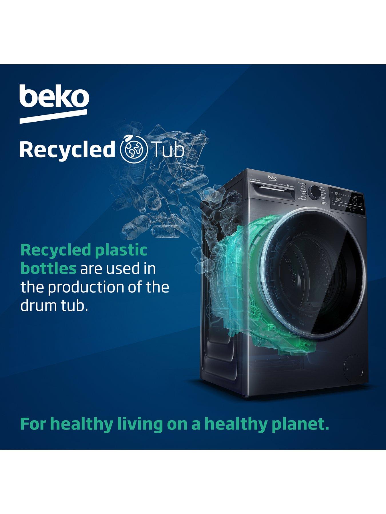  image of beko-wtl104151nbspfreestanding-10kg-loadnbsp1400rpm-spinnbspwashing-machine-with-recycledtub-white