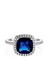  image of buckley-london-the-flawless-collection-sapphire-cushion-solitaire-ring