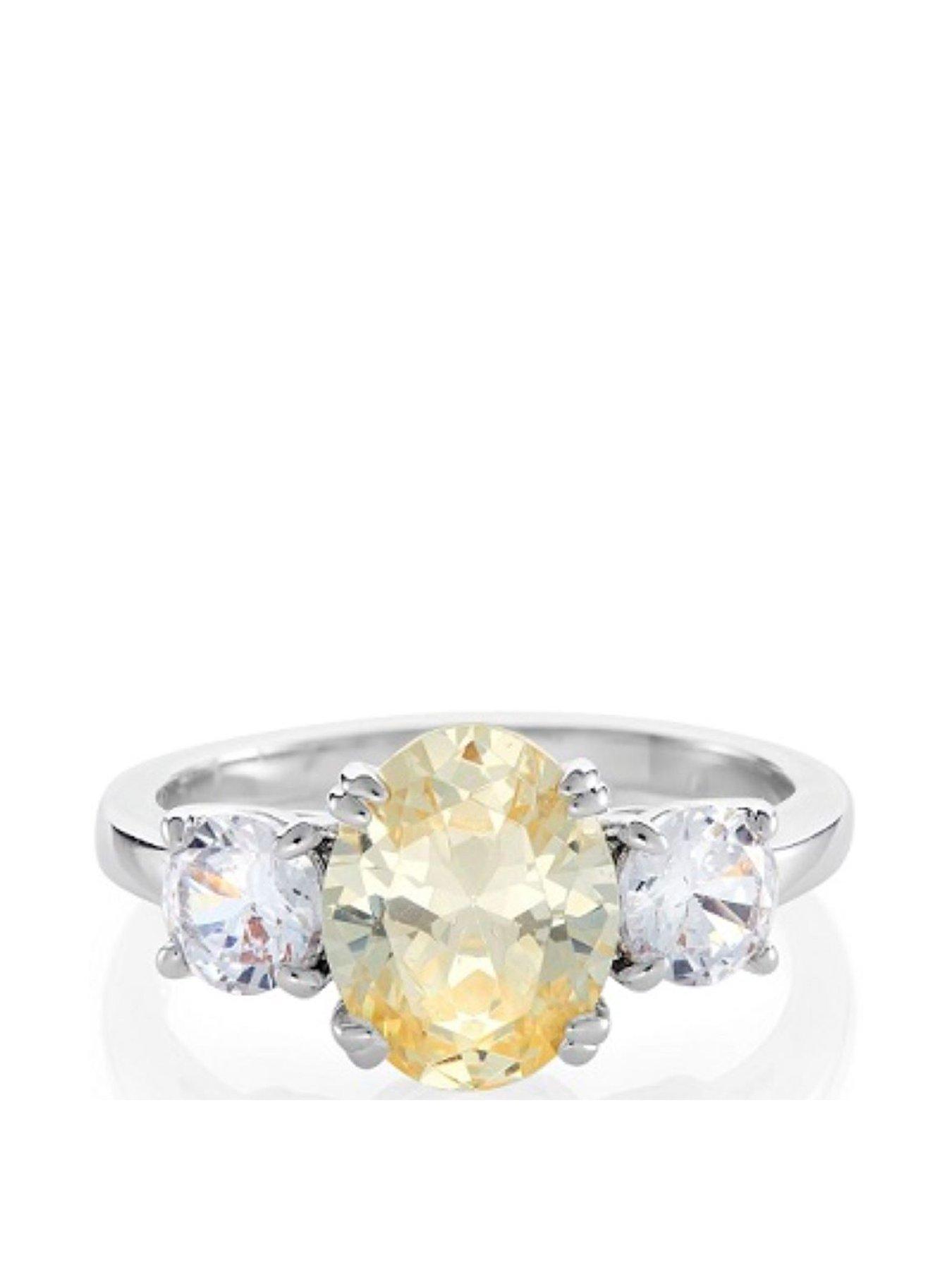 Image 1 of 2 of Buckley London The Carat Collection - Canary Oval Meghan Ring