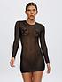  image of ann-summers-bodywear-the-visionary-long-sleeve-dress-black