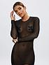  image of ann-summers-bodywear-the-visionary-long-sleeve-dress-black