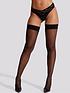  image of ann-summers-hosiery-plain-top-seamed-hold-up-black