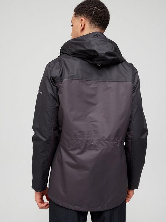 stillFront image of trespass-major-waterproof-hooded-jacket-dark-grey