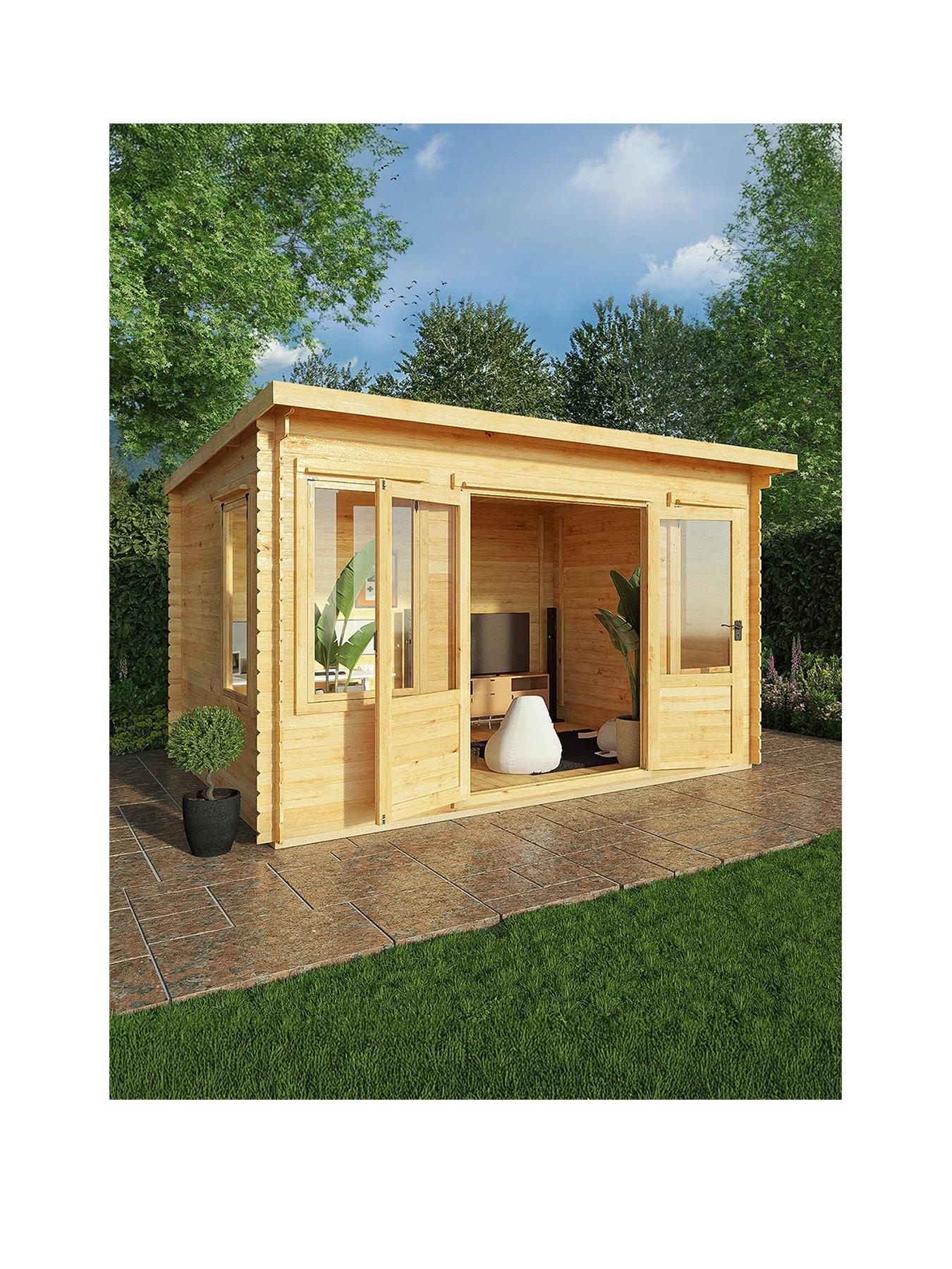 Image 1 of 6 of MERCIA 4m x 3m Pent 19mm Log Cabin - PEFC Certified